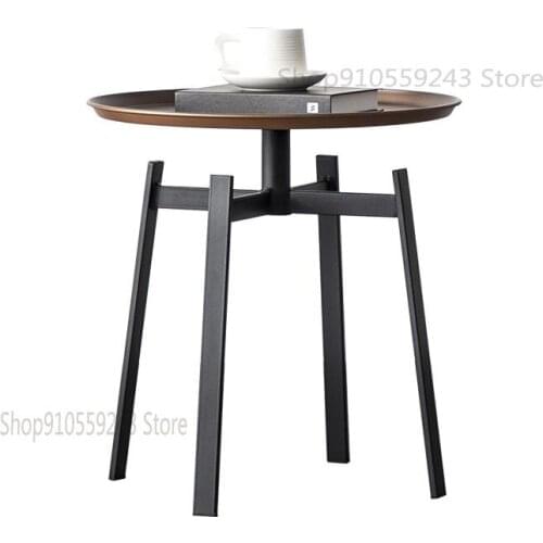 Light Luxury Simple Italian Round Metal Side Table Designer Model Room Nordic Industrial Wind Corner Table Modern Small Coffee T