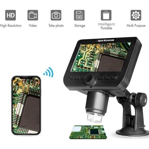Outdoor Handheld Digital Microscope 1000X Multifunctional Wireless 4.3 Inch Display Screen Microscope with 8 Adjustable Lights