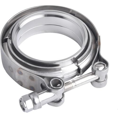 SPEEDWOW 2.0"2.25" 2.5"2.75"3.0"3.5"4.0" Stainless Steel Exhaust Downpipe V band Clamp Male Female Flange For Turbo Exhaust pipe