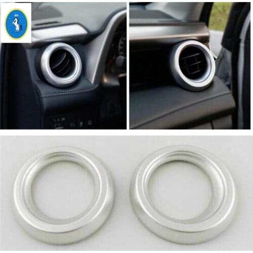 Yimaautotrims For Toyota RAV4 Rav 4 2016 2017 2018 ABS New Style Dashboard Air Conditioning AC Outlet Vent Ring Cover Trim