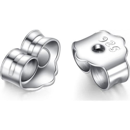 MADALENA SARARA 50PCS/LOT Earring Studs Backs sterling silver Butterfly Stopper Scrolls Ear Post Nuts Findings