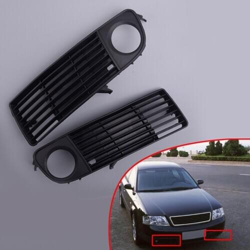 1 Pair ABS Car Front Bumper Fog Light Grille Cover Fit for Audi A6 C5 1998 1999 2000 2001 2002 Pre-facelift 4B0807681 4B0807682