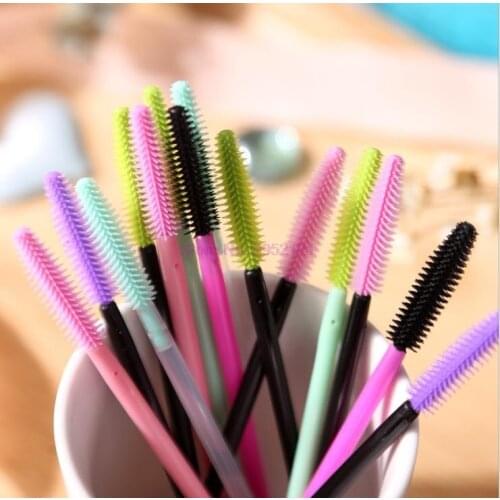 100bags Silicone Mascara Wands Applicator Disposable Eyelash Brushes Towel Shape Makeup Brush For Eyelash Extension tools