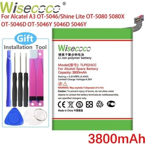 3800mAh TLP024C1 TLP024C7 Battery For Alcatel A3 V577VL OT-5046 / Shine Lite OT-5080 5080X OT-5046D Alcatel 1X Phone