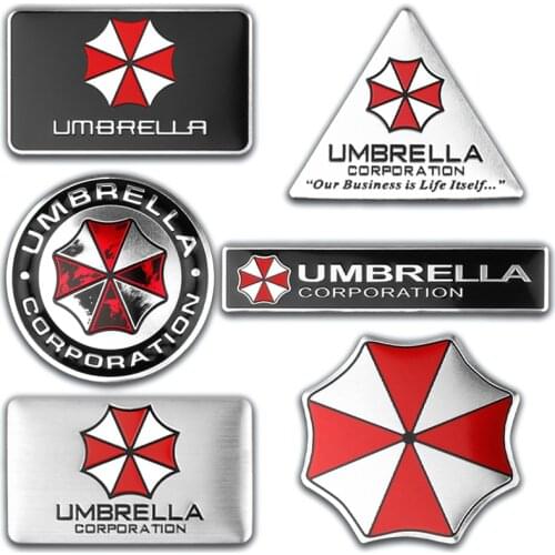 3D Aluminum alloy Car Sticker Umbrella Corporation Badge Emblem Body Rear Trunk Tail Decal For Audi VW Auto Styling Accessories