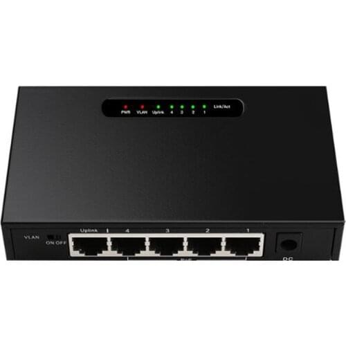 5-Port Poe Gigabit Switch Unmanaged Power Supply With Vlan Function 52V1.25A 1000Mps Switch EU Plug