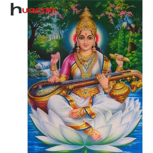 Huacan 5D DIY Diamond Painting Full Square Hinduism Portrait Mosaic Diamond Embroidery Cross Stitch Religion Krishna Needlework