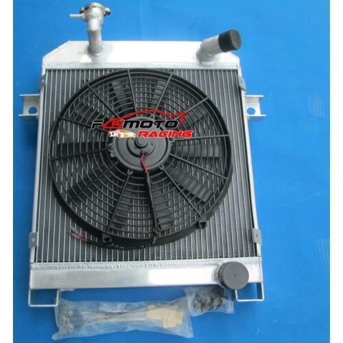 Aluminum Radiator + FAN Alloy For Jaguar MK1/MK2 MK I/II S-TYPE Saloon MT Manual 1955-1967 56 57 66 65 64 63 62 61 60