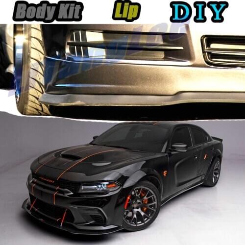 Car Bumper Lip Front Spoiler Skirt Deflector For Dodge Super Bee 2007~2012 Tune Car Modified Body Kit VIP Hella Flush Lips