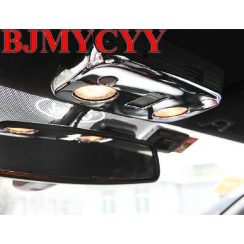 BJMYCYY Free shipping 1pc ABS chrome car styling sticker Reading light panel decoration Cover Sequins for 2015 2016 ford mustang
