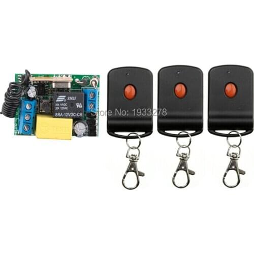 Wireless remote control switch RF AC 220 V 10 A 1channel 3 X Transmitter + 1 X Receiver for Light Lamp LED Bulb