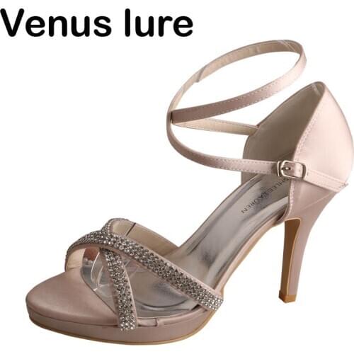 High Heel Special Occasion Sandals Wide Width for Women Nude Color
