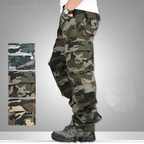 2020 Baggy Combat Multi-pockets Casual Trousers Camouflage Military Cargo Pants Men Outwear Overalls Army Tactical Pants