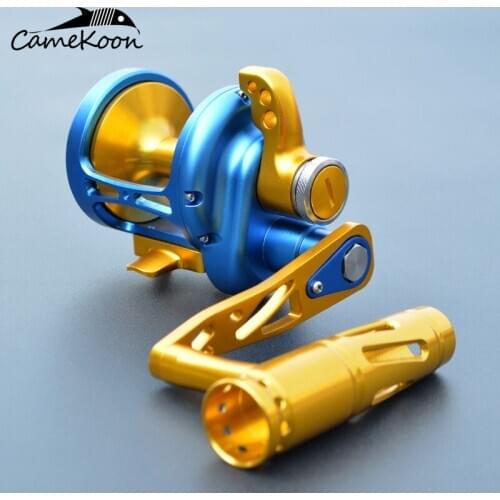 CAMEKOON Conventional Saltwater Lever Drag Reel 35KG Max Drag Full Aluminum Sea Boat Trolling Fishing Reel