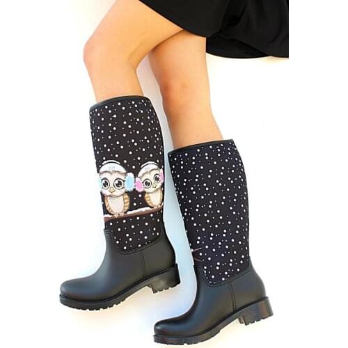 Ç19119Siyah Pink Potin Black Women Boots Ç19119