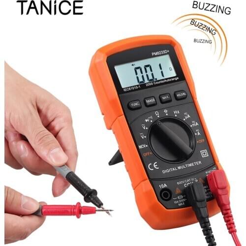 TANiCE Digital Multimeter PM8233D + 2000 Counts AC DC Current Voltage Resistance Capacitance NCV Frequency With Alligator Clip