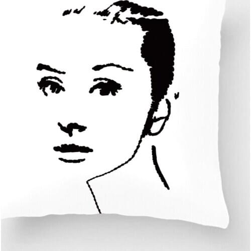 Decorative Pillowcases Beauty Printing Hepburn Potrait Cushion Cover Stroke Design High-Quality Perfect Gift For Car Seat
