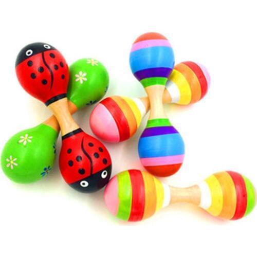 Montessori New Educational Wooden toy 3D Double Headed Sand Hammer Mathematics Jigsaw Brain Intellectual Learning For Toy Gift