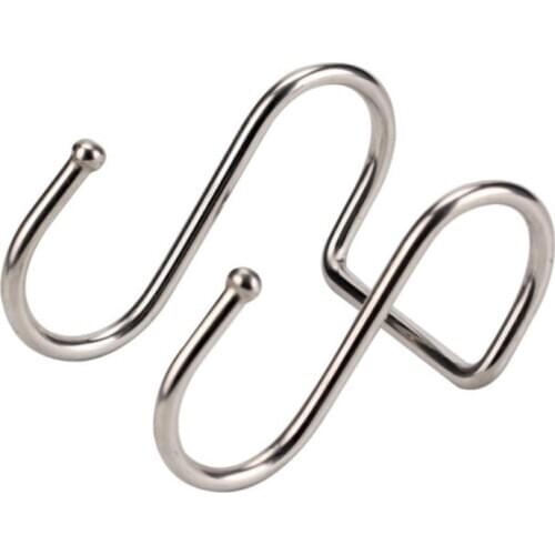 Stainless Steel Double S Shape Storage Hook for Bathroom Kitchen Wall and Door Organizer Accessories Purse Hook Clasp