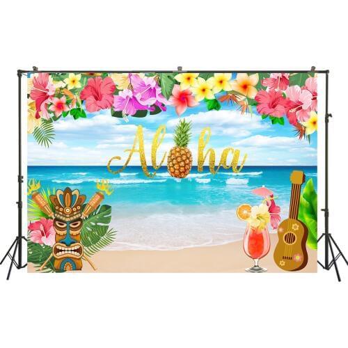 HUAYI Photography Backdrop Birthday Prom Party Desserts Table Decor Photo Background Summer Tropical Baby Shower BackdropW-3372