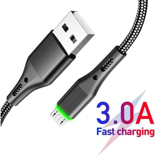 3A Fast Charger usb Cable data sync wire for iphone 7 8 Plus XS X 11 12 Micro usb cable for Samsung S4 A10 A7 A5 J7 J5 J3 2016