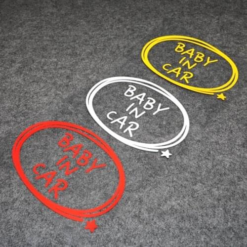 Creative Baby In Car Reflective Label Motocross Dirt Bike Racing Sticker Car Styling Auto Window Tail Creative Decals