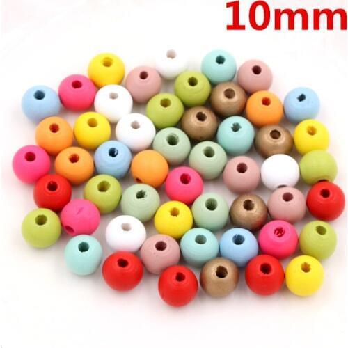 30pcs 10mm Candy Color Round Wood Spacer Beads For Jewelry Making DIY Findings Fit Bracelet Necklace Colorful Wooden Beads