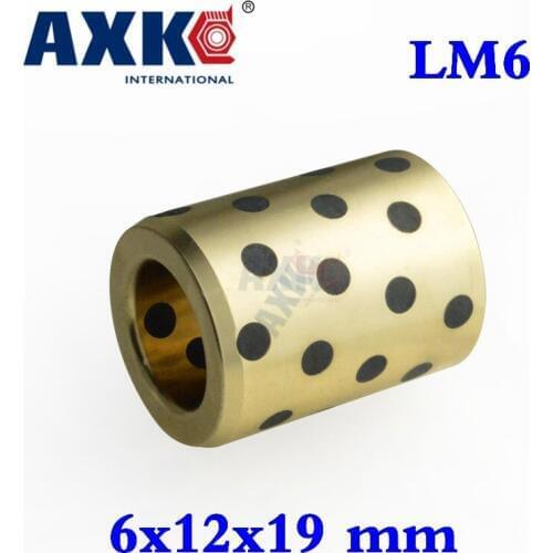 2021 Real Sale 4pcs 6x12x19 Mm Linear Graphite Copper Set Bearing Bushing Oil Self-lubricating Jdb Free Shipping Lm6uu Lm6 6mm