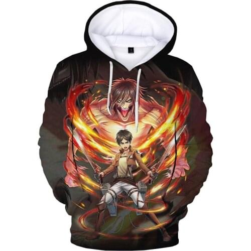 Fashion 3D Printed Attack on Titan kids Hoodies Men/Women Sweatshirts Harajuku Clothes Boys Anime Sweatshirt Tops kids Hoodie