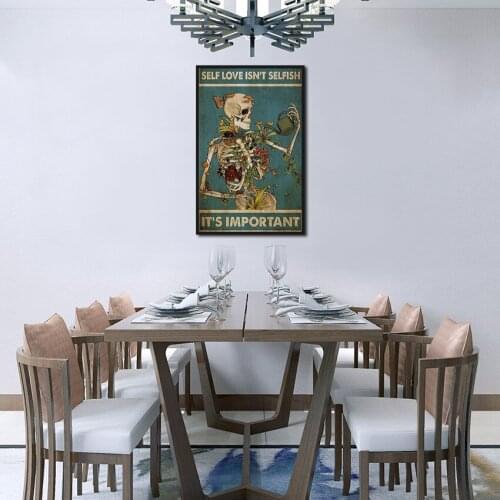 Figure Painting Kit Flower Skull Hd Print Painting Poster Home Living Room and Bedroom Wall Art Decoration Can Be Customized