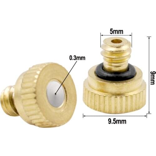10pcs/set Misting Nozzle Brass Pressure Atomizing Spray Fog 10/24 UNC Thread 0.1mm/0.2mm/0.3mm/0.4mm/0.5mm/0.8mm Outdoor Cool