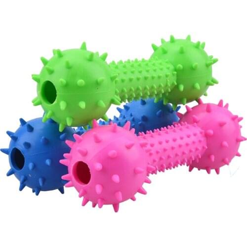 Non-toxic Dog Chew Toy Toothbrush Barbed Barbell interaction Trainging Pet Molar Toys Dental Care Cleaning Teeth Pet Accessory