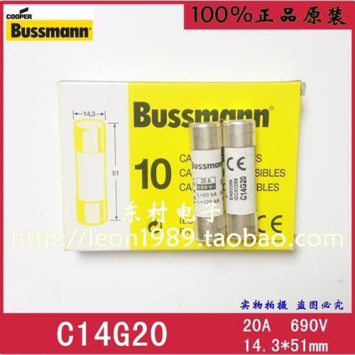 [SA]US Bussmann fuse C14G1 C14G2 C14G4 C14G6 C14G8 C14G10 C14G12 C14G16 C14G20 C14G25 C14G32 C14G40 C14G50 690V 14*51MM --20PCS