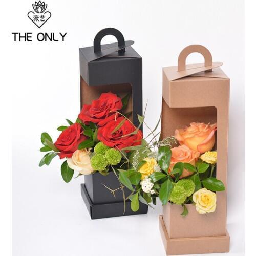 11*11*40cm 5pcs/lot Paperboard Gift Box DIY Valentines Day Flower Wrapping Box Gift Packing Bouquet Florist Supplies