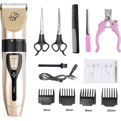 Professional Grooming Haircut Trimmer Dog Hair Clippers Shaver Set Pets Cordless Rechargeable Hair Cutting Machine