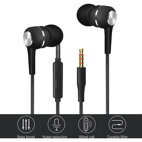Wired Headset In-ear Earphone with Mic for Samsung Galaxy S6 3.5mm Jack Headphone for Mobile Phone 3.5mm sport earphone