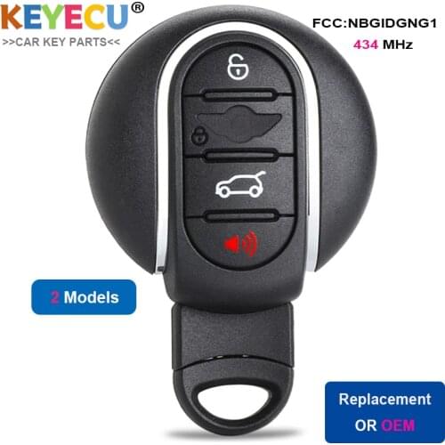 KEYECU Smart Remote Car Key for BMW Mini Copper S Clubman Convertible Works Countryman Fob 4 Button - 434MHz - FCC ID: NBGIDGNG1