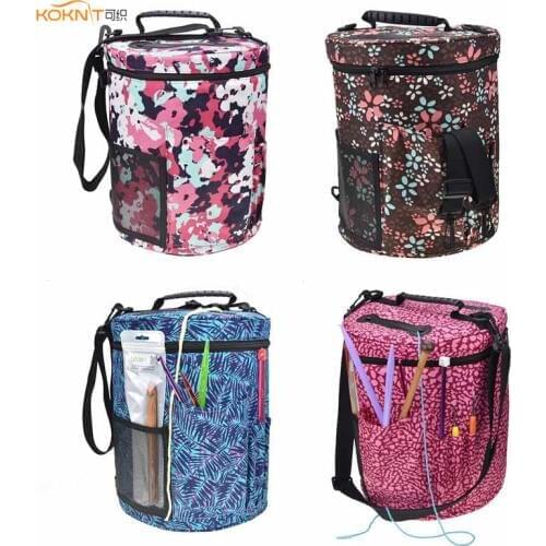 KOKNIT Empty Storage Bag Woolen Yarn Storage Tote Portable Home Crochet Hooks Thread Yarn Storage Bag DIY Sewing Kit For Mom