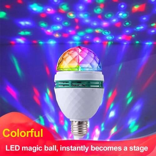 Colorful Auto Rotating Stage Disco Light E27 3W RGB Ampoule Lamp Bulb Party Light Decoation For Holiday Party Bar Home Lighting