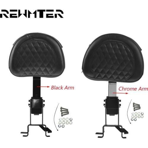 Motorbike Adjustable Drive Backrest W/ Mounting Black/Chrome Kits Cafe Diamond For Indian Roadmaster Chief Classic 2014-2018