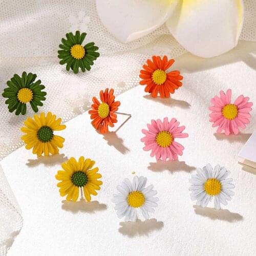 Vienkim Boho Fashion Irregular Daisy Earrings for Women Girls 2020 Cute Sweet Flower Earrings Women Sunflower Accessories Gift