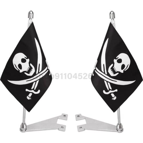 Motorcycle USA America Side Mount Vertical Flag Pole For Harley Touring Road King Street Electra Glide Luggage Rack