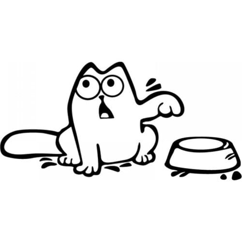 Car Stickers Decor Motorcycle Decals Funny Cat Feed Me Vinyl Decorative Accessories Waterproof PVC,14cmx6cm