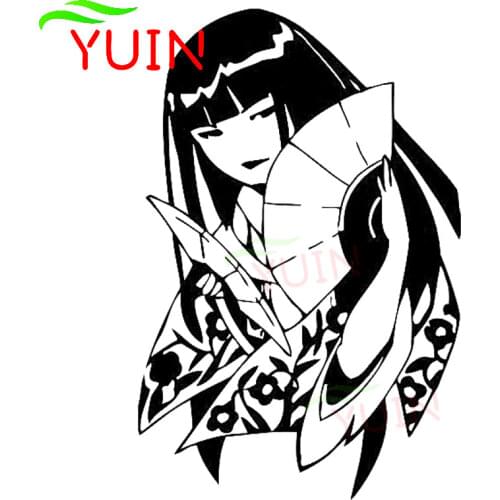 Japanese Girl Art Decals Fashion Body Window Decoration PVC Waterproof Sunscreen Car Sticker Black/white/red/laser/silver