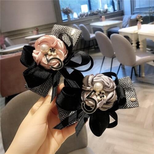 BowKnot Barrette for Women Girl Camellia Hair Clip Black White Hairpin Autumn Winter Hair Accessories Wholesale Drop Shipping