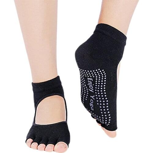 Toeless Non Skid Sticky Grip Yoga Socks for Women Anti Slip Lady Gym Fitness Sports Pilates Professional Dance Sock
