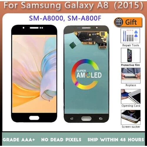 5.7”AMOLED For Samsung Galaxy A8 2015 A800 A8000 A800F LCD Display Touch Screen Digitizer Assembly OLED/Super AMOLED LCD Display