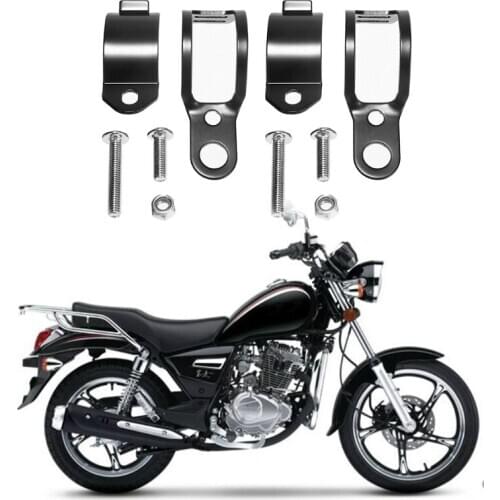 1Pair Universal Motorcycle Turn Signals Relocation Fork Clamps Bracket Headlight E7CA