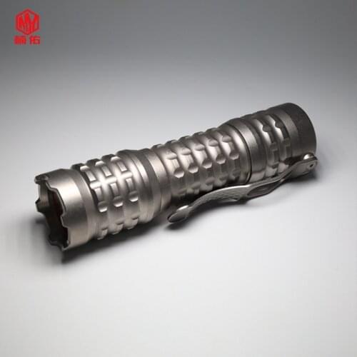 1PCS Hot Sale!!! EDC Titanium Alloy Flashlight LED Flashlight Cold White Light 6500k Outdoor Camping Light Using 18650