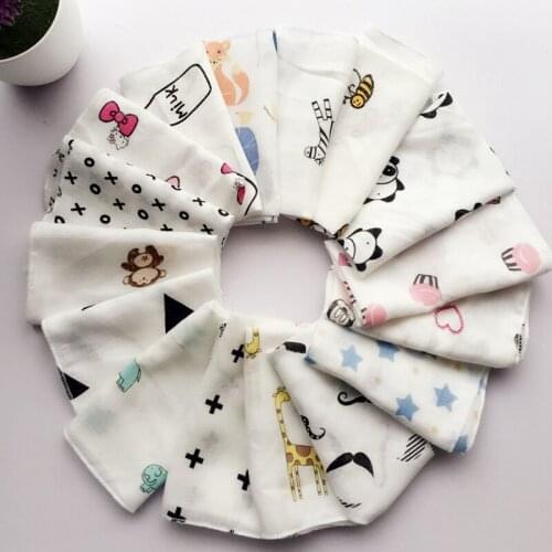 10pcs Two Layers Baby Infant Towel 28*28cm Muslin Towel Handkerchiefs Wipe Towel